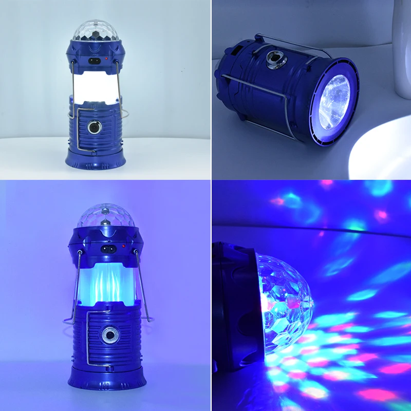 야외 태양 캠핑 랜턴 방수 비상 손전등 2/4 in 1 Led 텐트 프로젝션 램프 갤럭시 효과 디스코 무대 조명