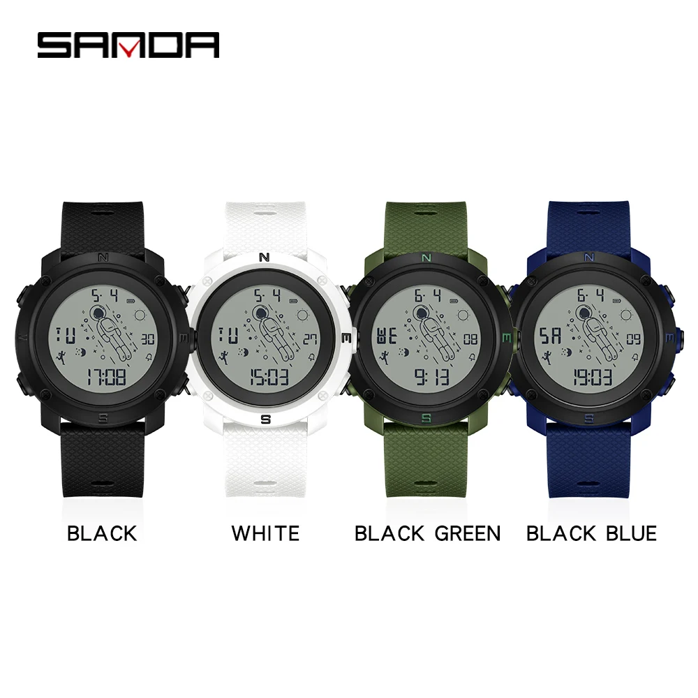 SANDA 2023 Fashion Digital Men's Watches Luxury Men's And Women's Student Watch Electronic Male Clock Reloj Hombre 2128