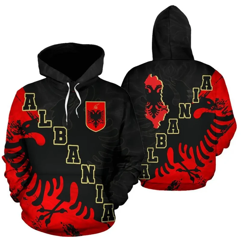 thumbnail image 1 of Sudadera con capucha con estampado 3D de la bandera de Albania para hombre, sudadera con capucha y chándal, ropa deportiva para hombre, 1 of 5