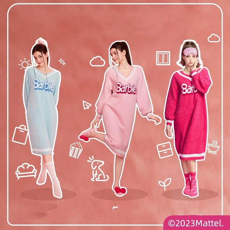 

Новинка, милая плюшевая Пижама Miniso для Барби, осень/зима, милая плюшевая Домашняя одежда с кораллами для девочек, подарок для девушки