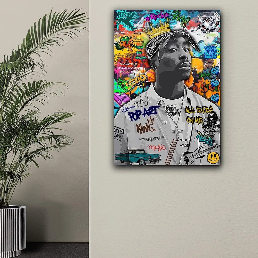 Bold Urban Graffiti Art Print - Retro 80s Street Style Canvas Decor