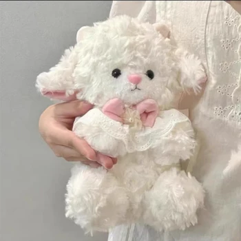 25cm Cute Cartoon Birthday Hat Princess Sheep Fluffy Simulation Lamb Plush Toy Cute Kawaii Animal Fluffty Doll Birthday Gift 5