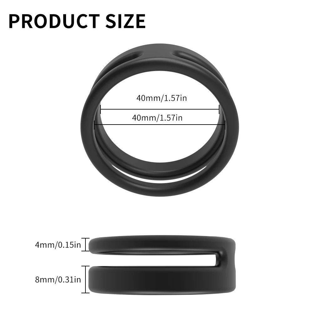 Male Silicone Ring Dual Rings Delay Lock Ejaculation Scrotal Binding Ball Stretcher ring Chastity Sex Toy For Men_voghion.com
