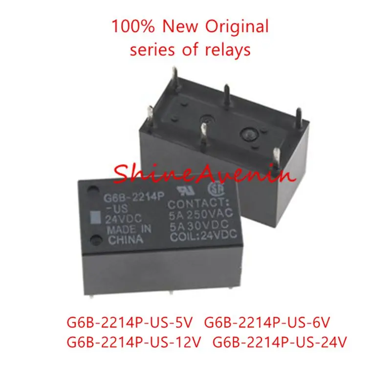 

15pcs G6B-2214P-US-5V G6B-2214P-US-12V G6B-2214P-US-24V 5V 12V 24V Full series of relays, 100% original