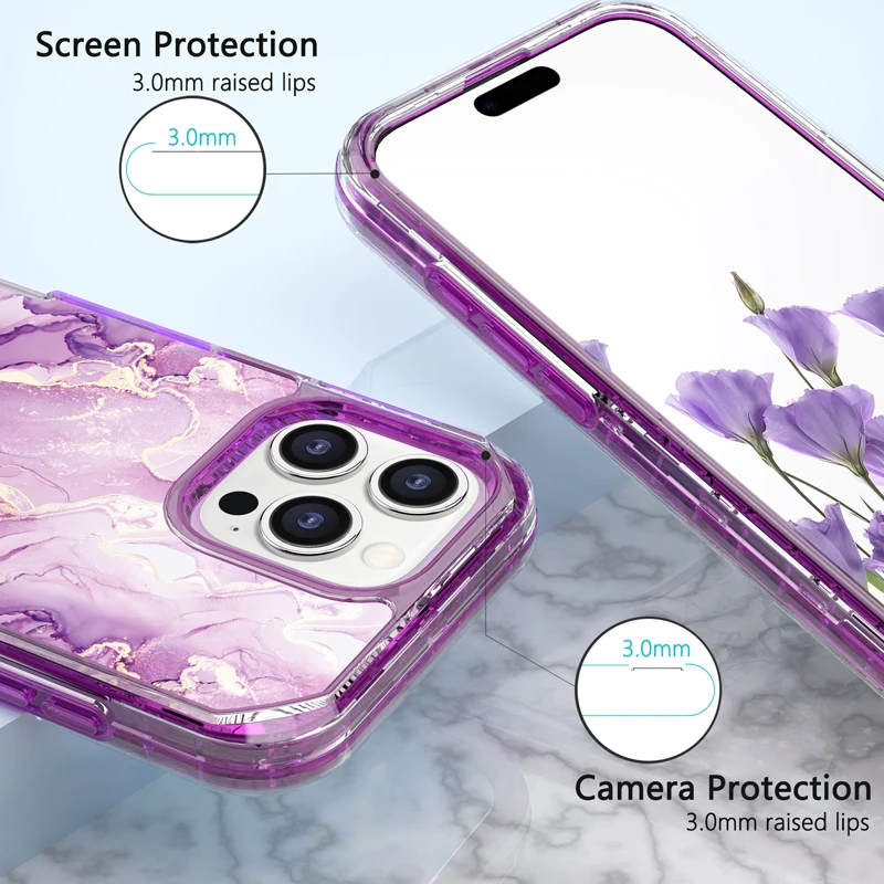 Electroplated 3-in-1 IMD Striped Hard Silicone Case