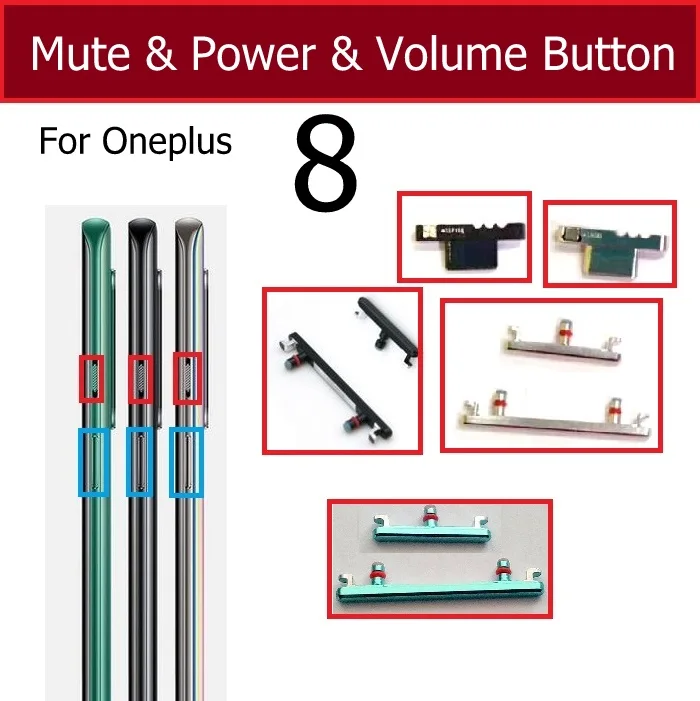Enhanced Side Audio and Power Button Set for Oneplus - Replacement Keypad Repair Parts