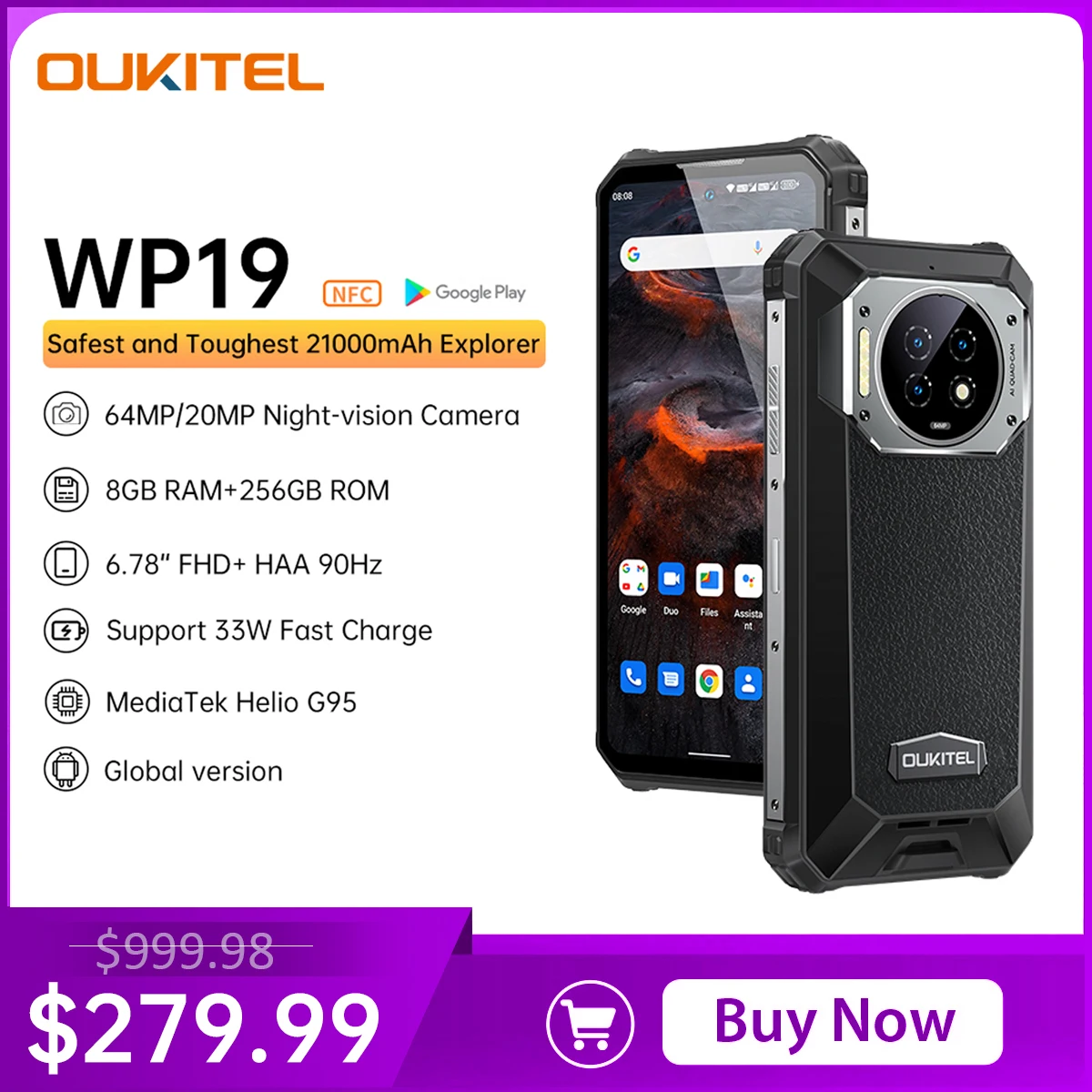 Купить Смартфон Oukitel Wp19 21000 Мач