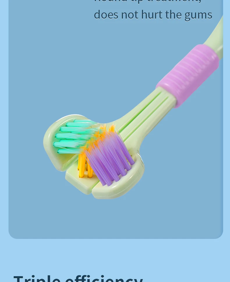 Three Sided Toothbrush Black