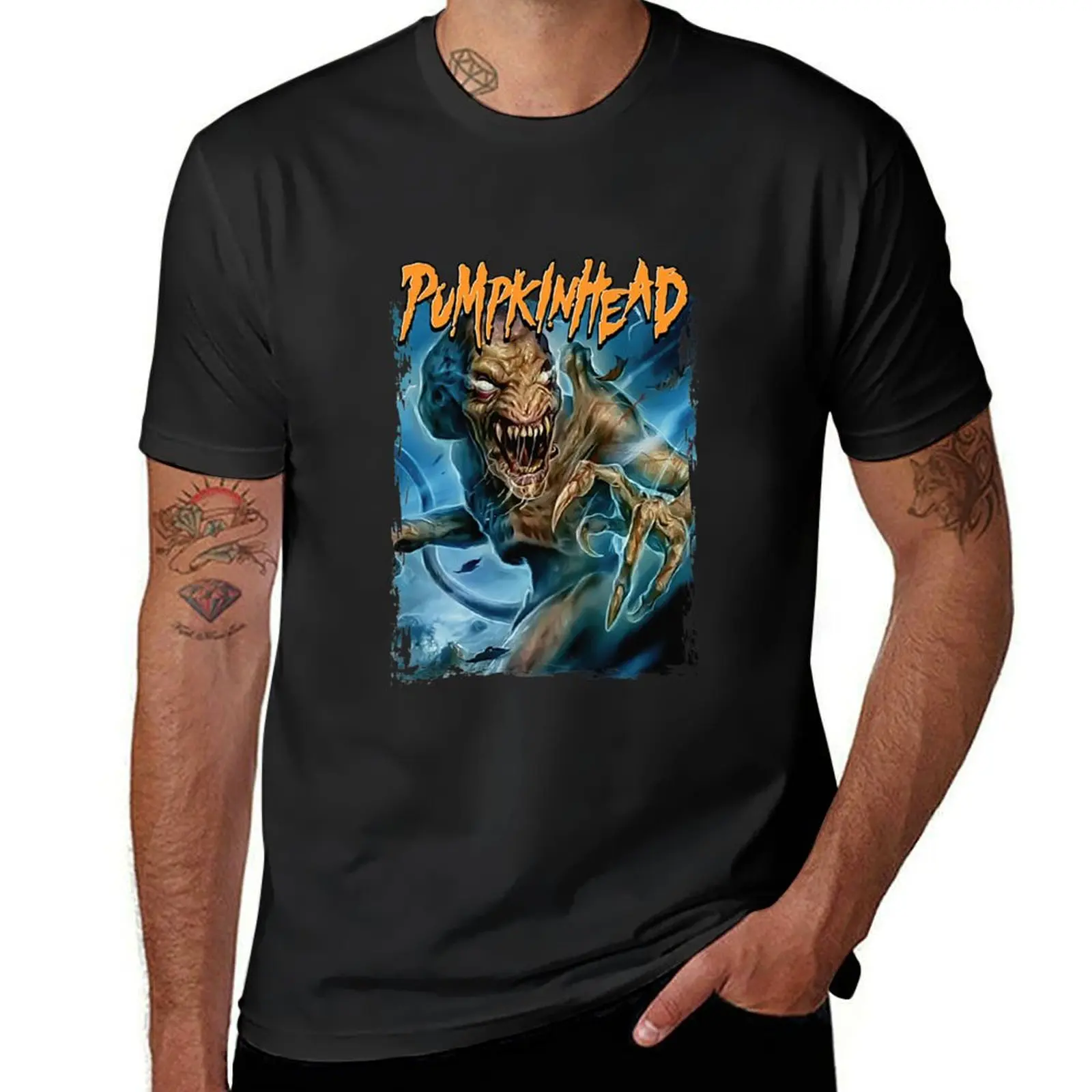 

Футболка Pumpkinhead, аниме одежда с принтом животных для мальчиков, винтажная одежда, мужские футболки