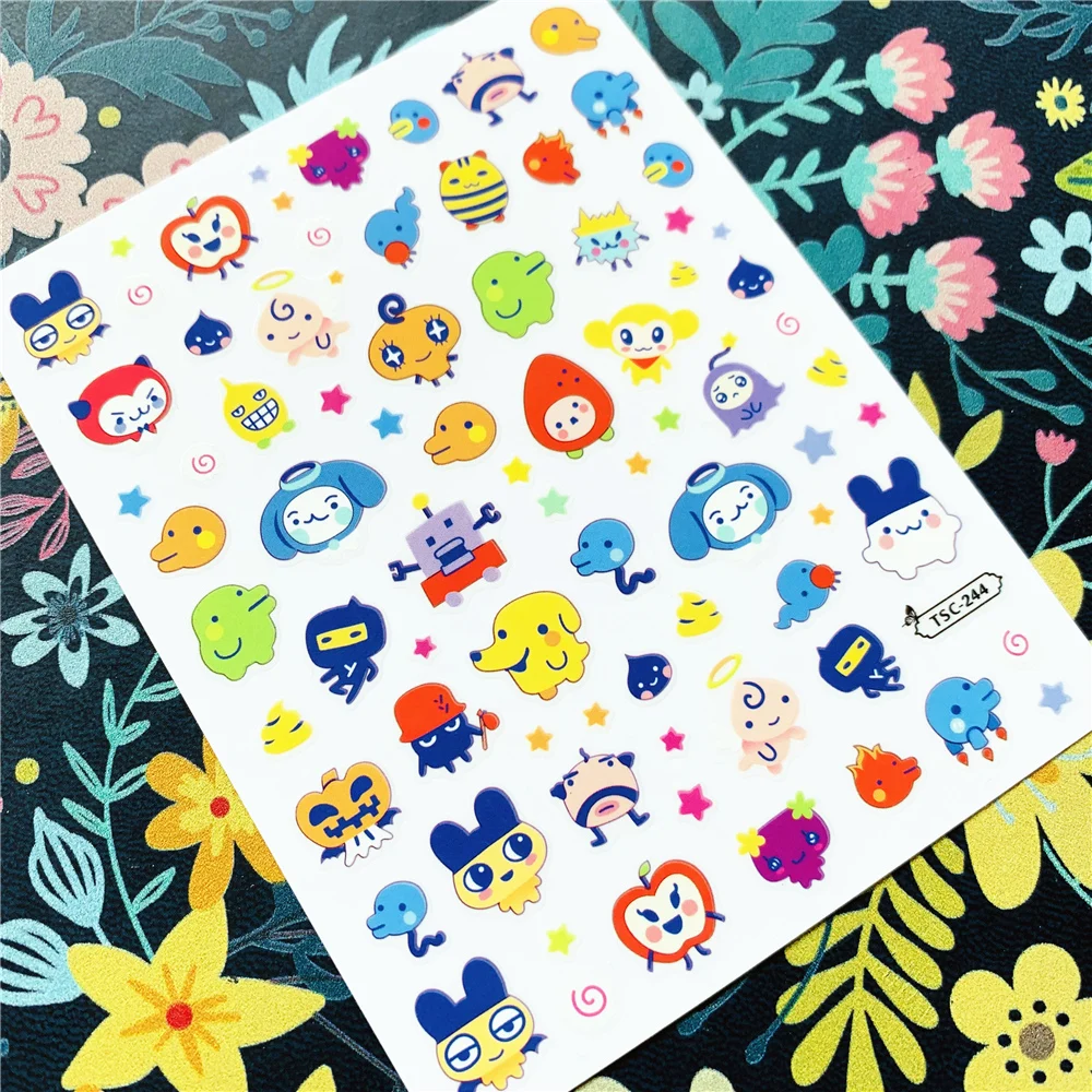 TSC-498 Cartoon clown series 3d nail art stickers decal template diy nail tool