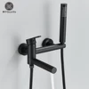 Black Bathtub Faucet Wall Mounted Waterfall Bath Shower System Embedded In Wall Tub Water Tap Shower Mixer Faucet 1