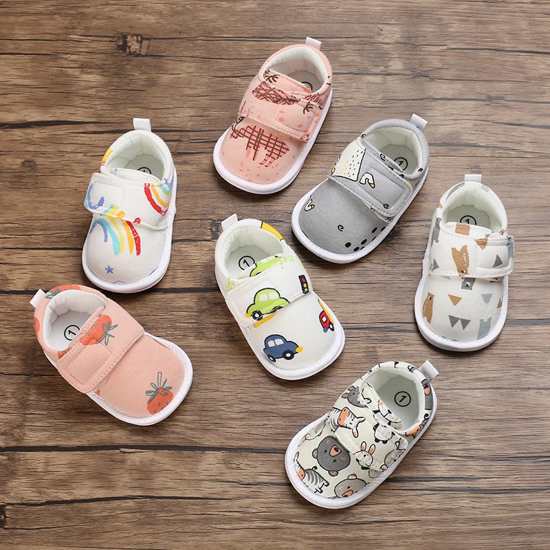 Cute Cartoon Baby Shoes With Soft Soles For Comfortable First Step Walking Shoes Newborn Walking Bed Shoes