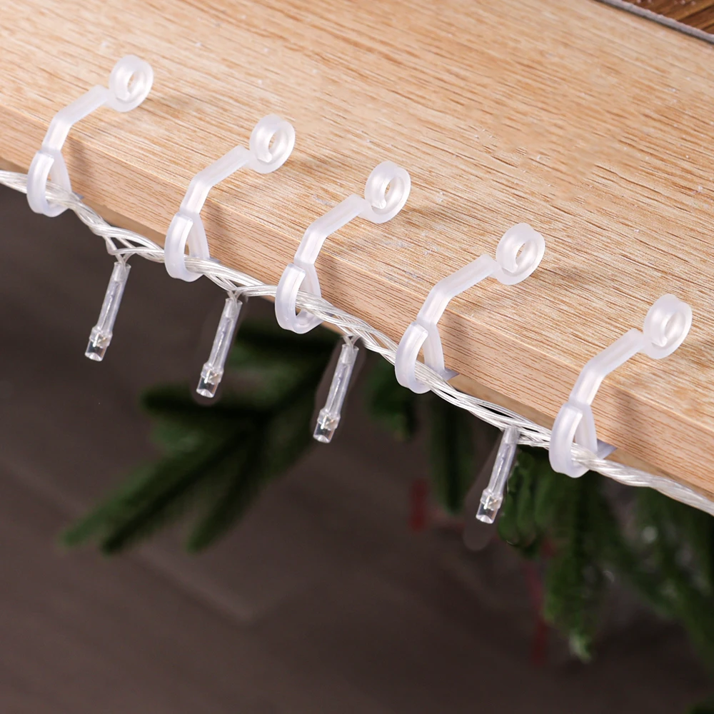 25-100Pcs Christmas Light Wire Clip Outdoor Gutter Hooks Tree