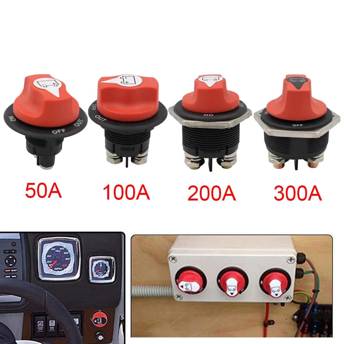 50/100/200/300a Car Battery Switch Safe Power Cut Shut Off Isolator