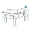 Rectangle Black Glass Coffee Table Clear Coffee Table Modern Side Center Tables for Living Room Living Room Furniture 6