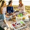 Large Capacity Partitioned Kitchen Storage Tray, Sealed Refrigerator Storage Box With Handle, Outdoor Fruit Platter Organizer 1