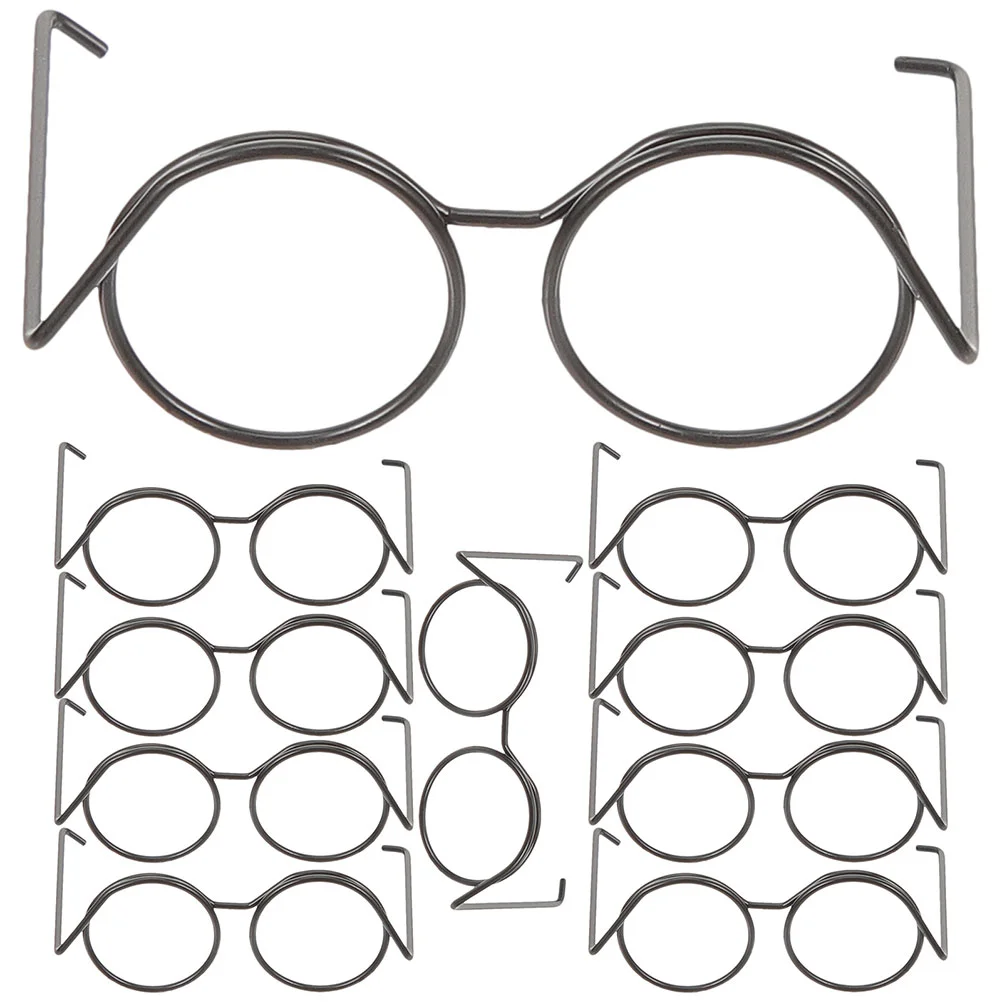 

Doll Eyeglasses Doll Dress Up Glasses Miniature Eyeglasses Mini House Mini Glasses Circular Frameless Doll Accessories