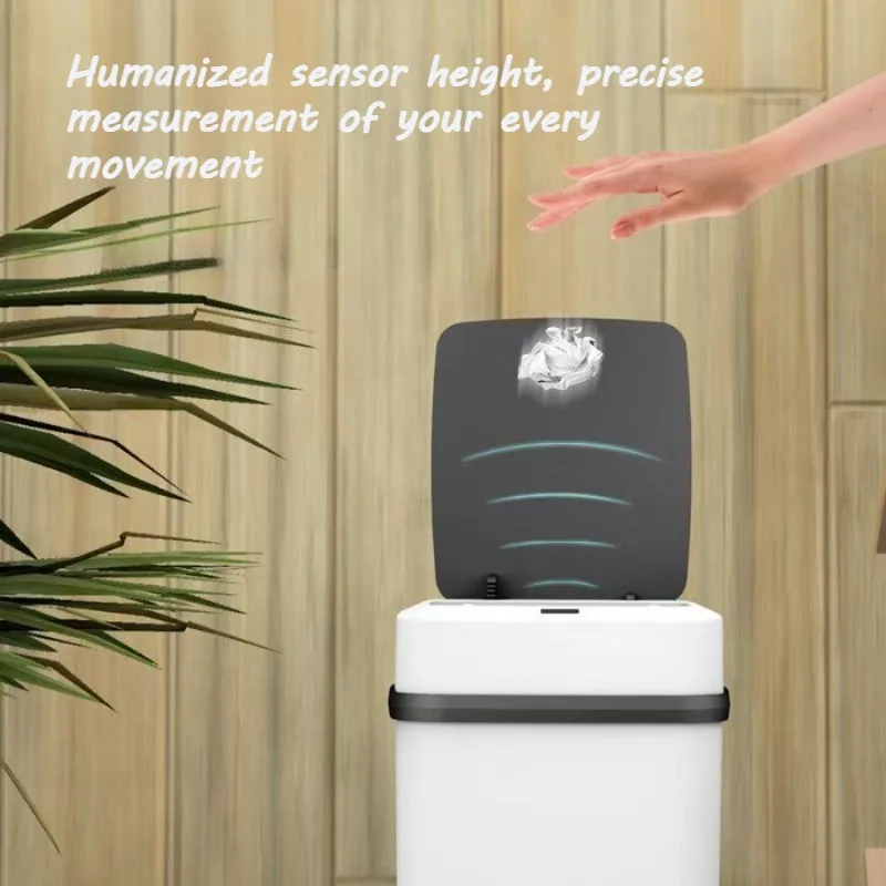 New Household Bathroom Living Room Kitchen with Lid Contact-free Automatic Sensor Open Lid Intelligent Garbage Cans