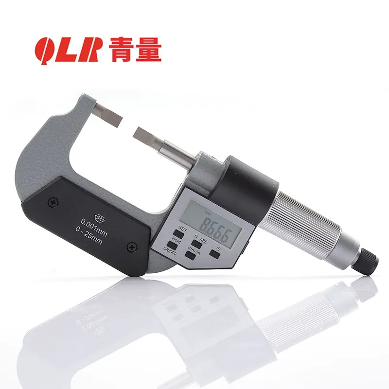 디지털 얇은 블레이드 마이크로미터 전자식 0.7mm 두께 0.4mm 고정밀 0.001mm 좁은 작은 홈 깊이 원형 직경