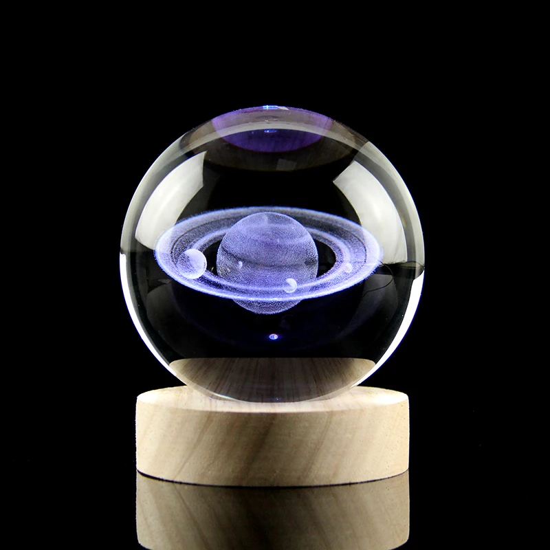 3d Laser Gravado Saturno Bola De Cristal Miniatura Universo Modelo Planeta  Bola De Vidro Global Decoração Para Casa Presente Planetário - Estatuetas E  Miniaturas - AliExpress