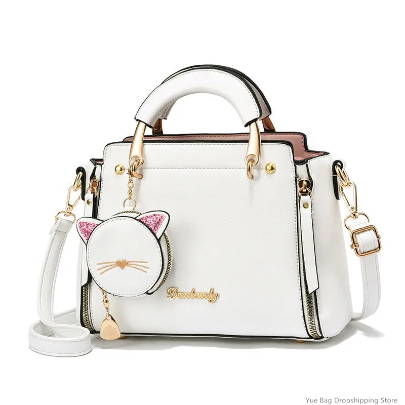 

Модные женские сумки с подвеской в виде кошки, женская сумка-мессенджер, милые женские повседневные сумки 2 #, 1 шт.