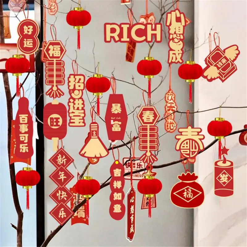 

Новогодняя декоративная подвеска разных форм, маленькая фотовспышка, украшение на Новый Год Дракона, новый год, ярлык Fuzi