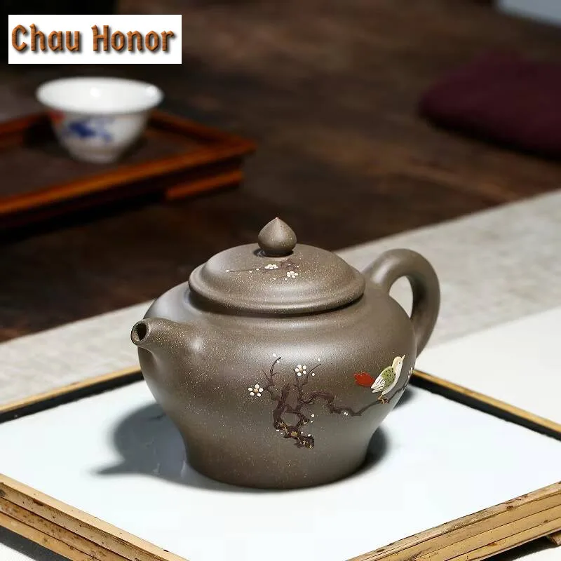 310ml Authentic Yixing Raw Ore Purple Clay Pot Handmade Gray Section Mud Kung Fu Teaset Tea Ceremony Accessories Customized Gift