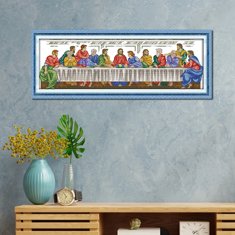 Cross Stitch Kit Joy Sunday The Last Supper Pattern 16/14/11CT Printed for Home Decor