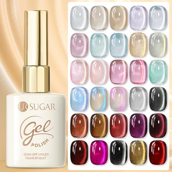 UR SUGAR 15ml Cat Magnetic Gel Jelly Glass Full Coverage Varnis Magnetic Gel Soak Off UV LED Gel Autumn Winter Xmas Manicure 1