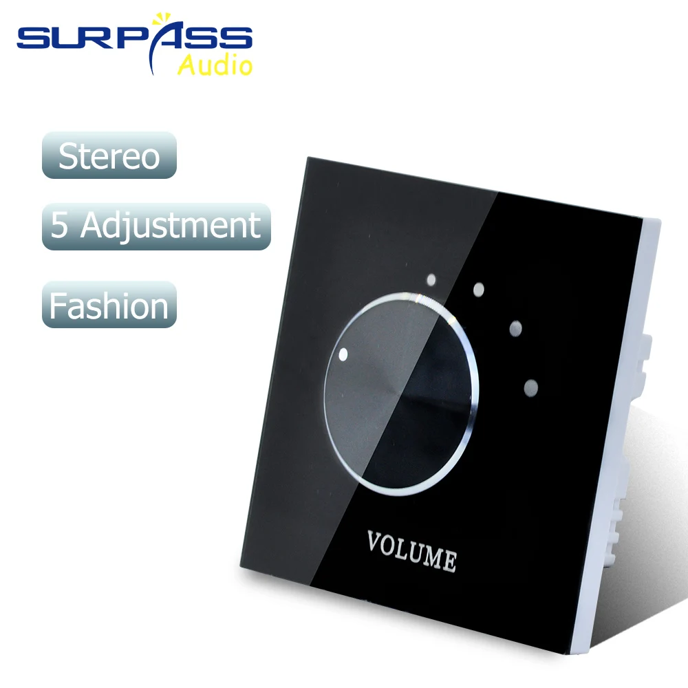 Acrílico Stereo Tuning Control para Alto-falante Resistência Fixa Controlador de Música Amplificador Home Deco Volume up Canais Ajuste