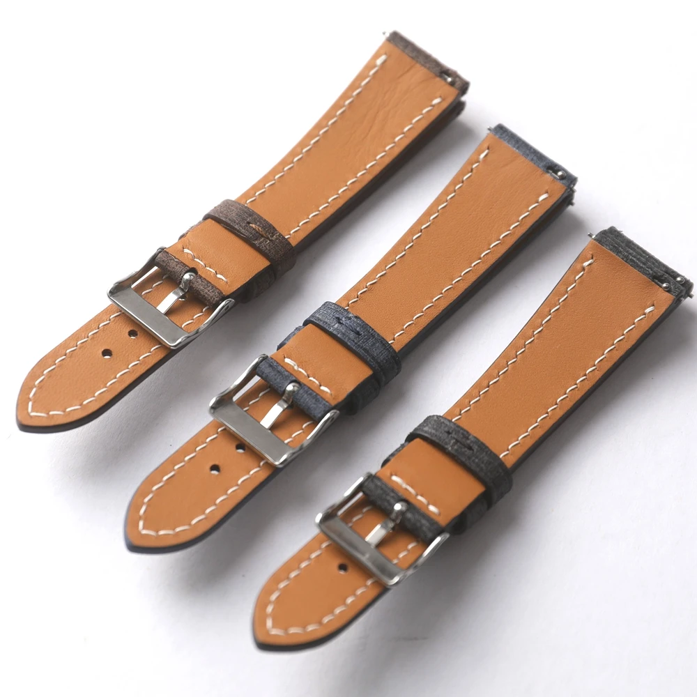 Handmade Vintage Style Genuine Leather Strap - High Quality Italian Cowhide with Quick Release