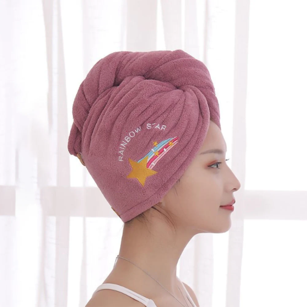Microfiber Towels Quick Drying Towel Women Girl's Microfiber Shower Towel Quick Hair Drying Cap Soft Bath Hats Skin Friendly Water Absorption Bathroom Hooded Towels