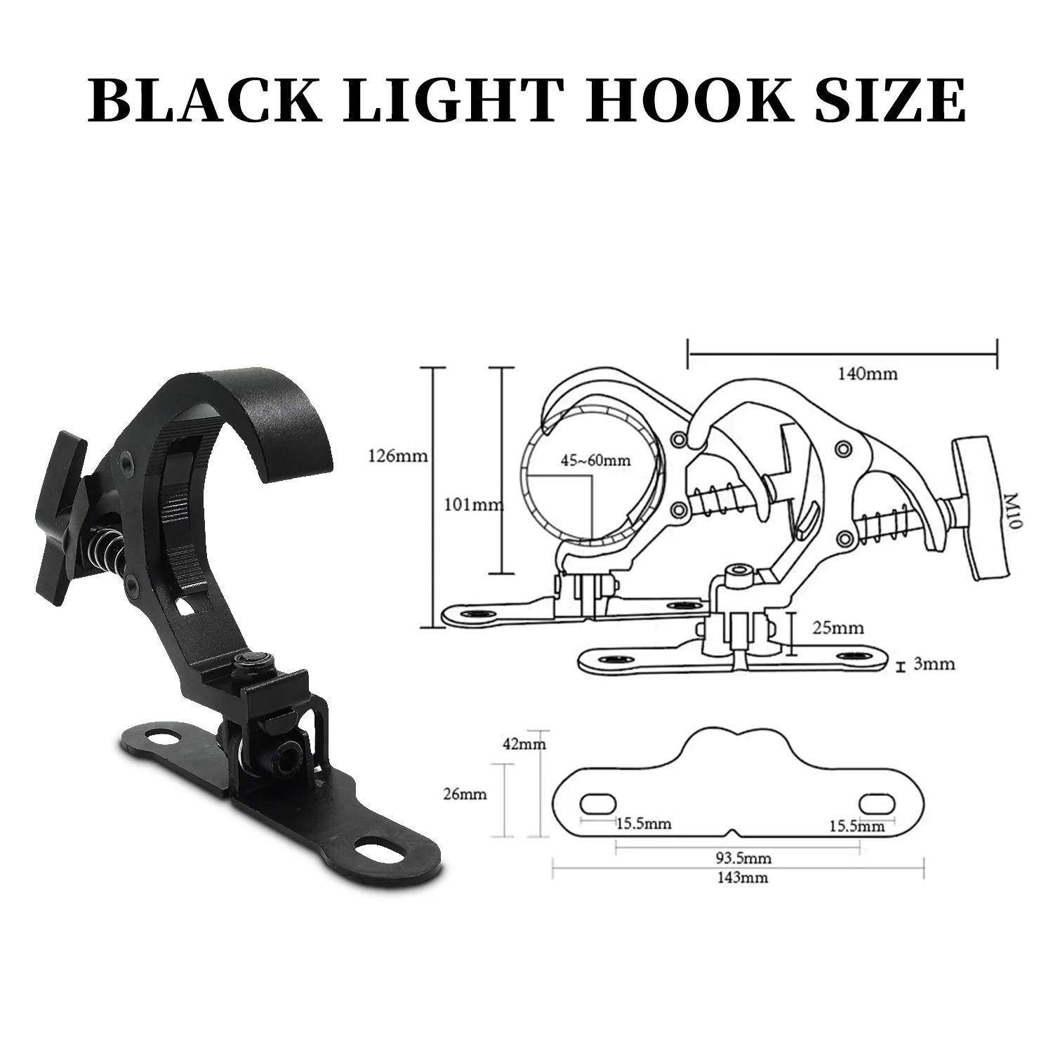 Ein Paar Aluminium Bühnenlicht Haken Strahl Moving Head Licht Truss Clip Sicherheitslast 150 kg Professionelle DJ Disco Bühne Ausrüstung – Detail 7