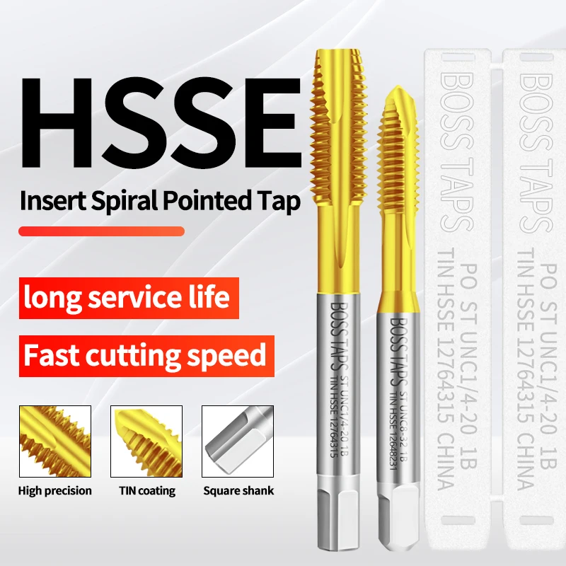 HSSE-M35 JIS Standard Insert Spiral Pointed Tap STI ST UNC 4-40 6-32 10-24 1/4 UNF 10-32 Machine Scr