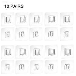 5 - Pack Cable Organizer Wall Hooks with Strong Adhesive & Suction Cup (10set)