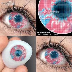 Vibrant Crazy Halloween Anime Cosplay Colored Contact Lenses - 1 Pair (SCARY - PINK)