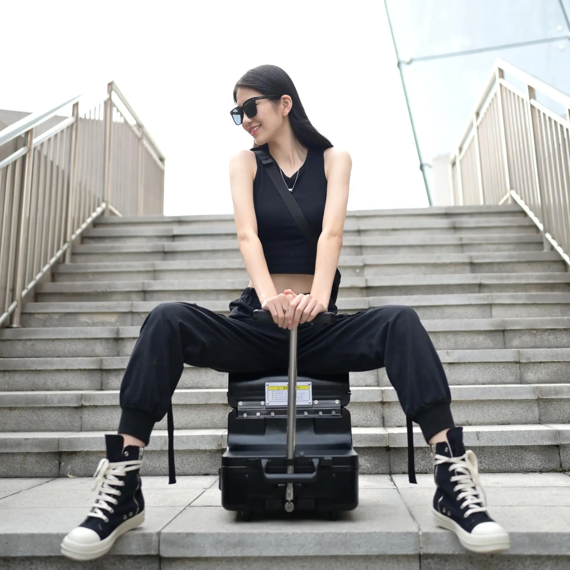 20 inch Electric Smart Riding Charging Luggage Set with luggage sets