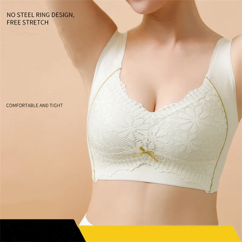 

Women's Bra Sports Bralette Large Size Push Up Brassiere Wireless Big Breasts Show Small Thin Shockproof Yoga Fitness Lingerie