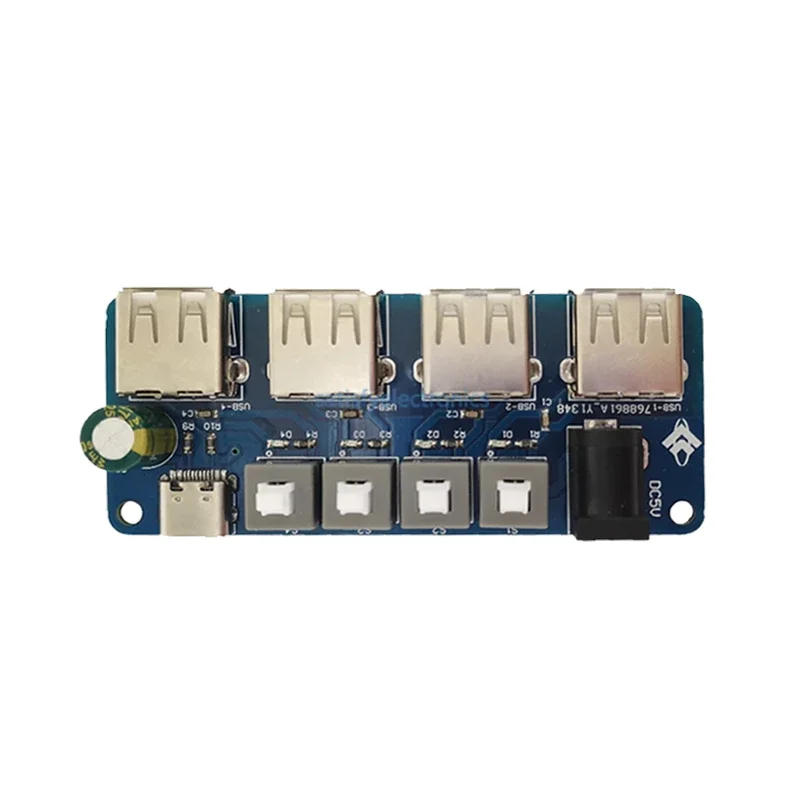 

Power Expansion Module Button Control 5V Power Supply 4-way USB Distribution Board Power Supply Hub