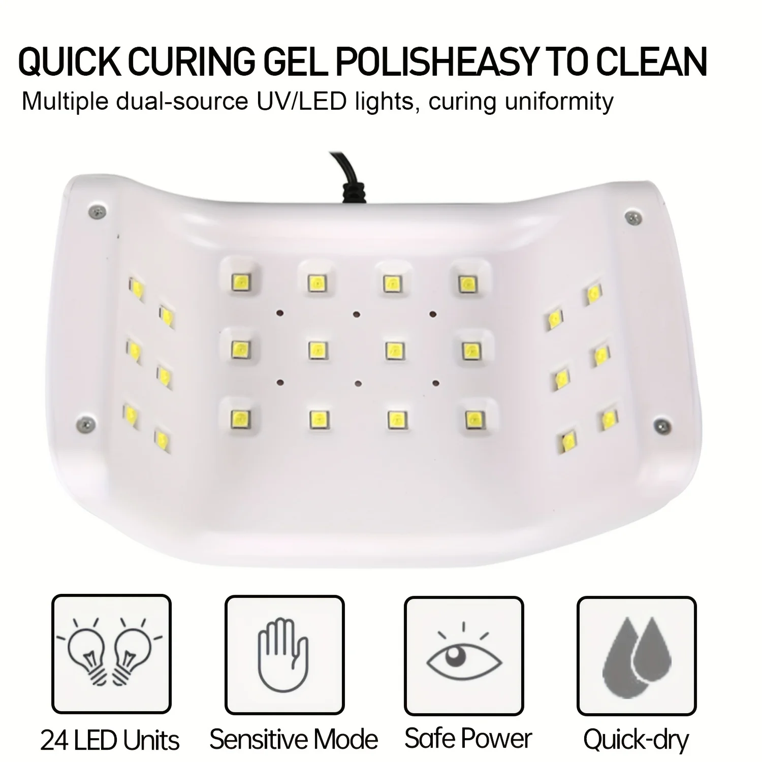 120W High-Power Nail Lamp-Fast Curing UV LED Light-3 Timer Settings Smart Sensor Suitable for All Gel Polishes