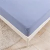 Soft Skin-friendly Fitted Sheet Set Solid Color Single Double Bed Sheet and Pillowcases Elastic Band Bedsheet Mattress Cover 3