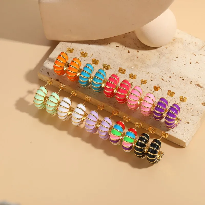 Accessori Di Vendita Caldi Della Dopamina, Olio Di Goccia Di Corno Di Mucca, Orecchini A Forma Di C, Stile Instagram, Versatile, Lusso Leggero, Alla M