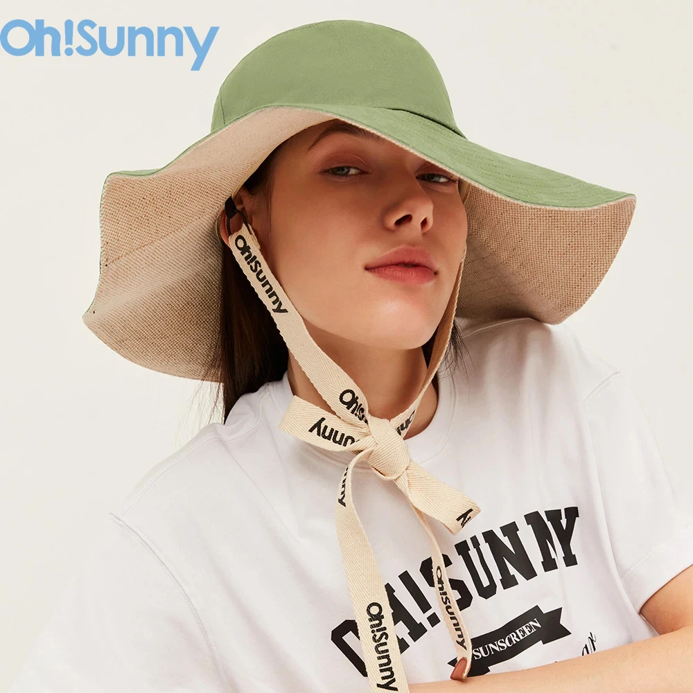 

OhSunny Spring Summer Women Bucket Hat with Big Brim UPFav1000+ Full Protection Gardening Sun Cap for Outdoors Sports Hiking