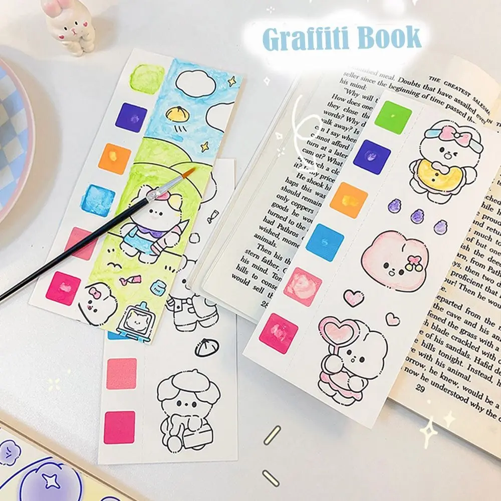 

Painting Supplies Pocket Drawing Book Graffiti Picture Book Coloring Books With Paint and Brush Blank Doodle Book Set