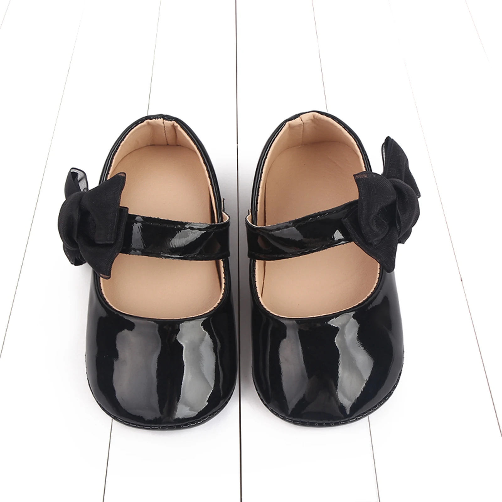 Baby Girls Moccasins Sole Bowknot PU Leather Flats First Walkers Non-Slip Spring Autumn Princess Shoes baby shoes