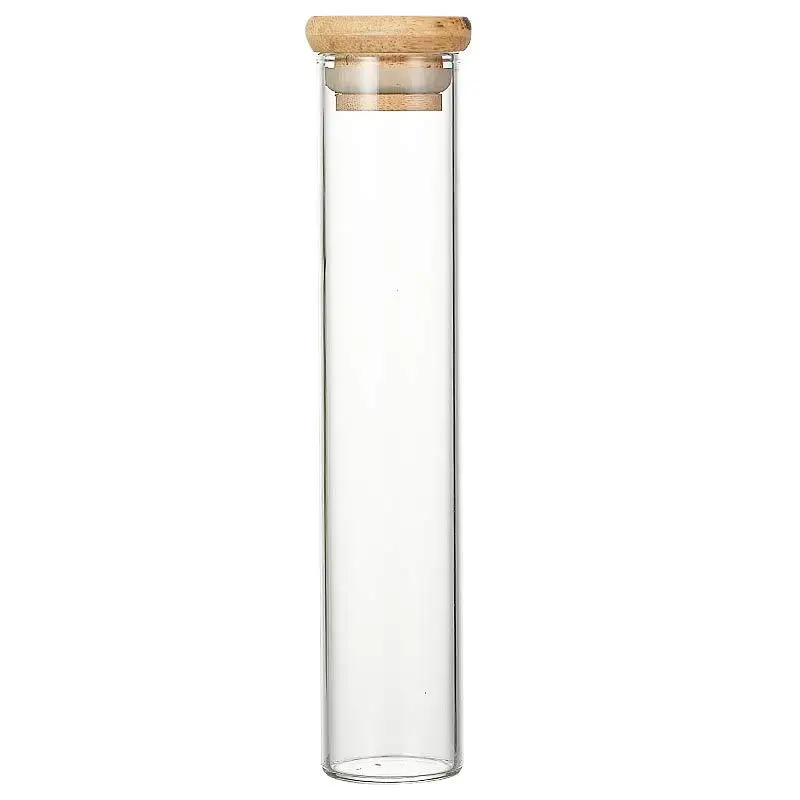 Vertical Multi-functional Sealed Tank Bar Decoration Coffee Bean Display Rack Wooden Frame Bamboo Tray Storage Glass Storage Box 5
