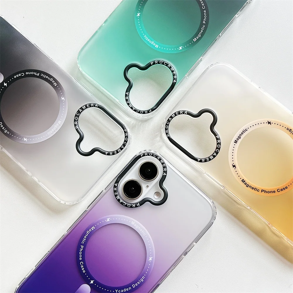 Pour iPhone 16 Pro Max Gradient Aurora Slim Matte Magnetic Case Pour iPhone 11 12 13 14 15 16 Pro Max Plus Mini Housse Antichoc_voghion.com