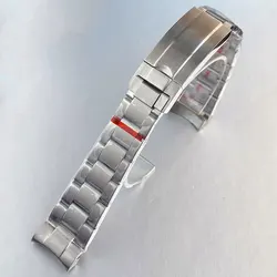 Silver Stainless Steel Jubilee Watch Strap Bracelet, 20mm Width, with Glide Lock Clasp - 20mm (Brushed oyster)