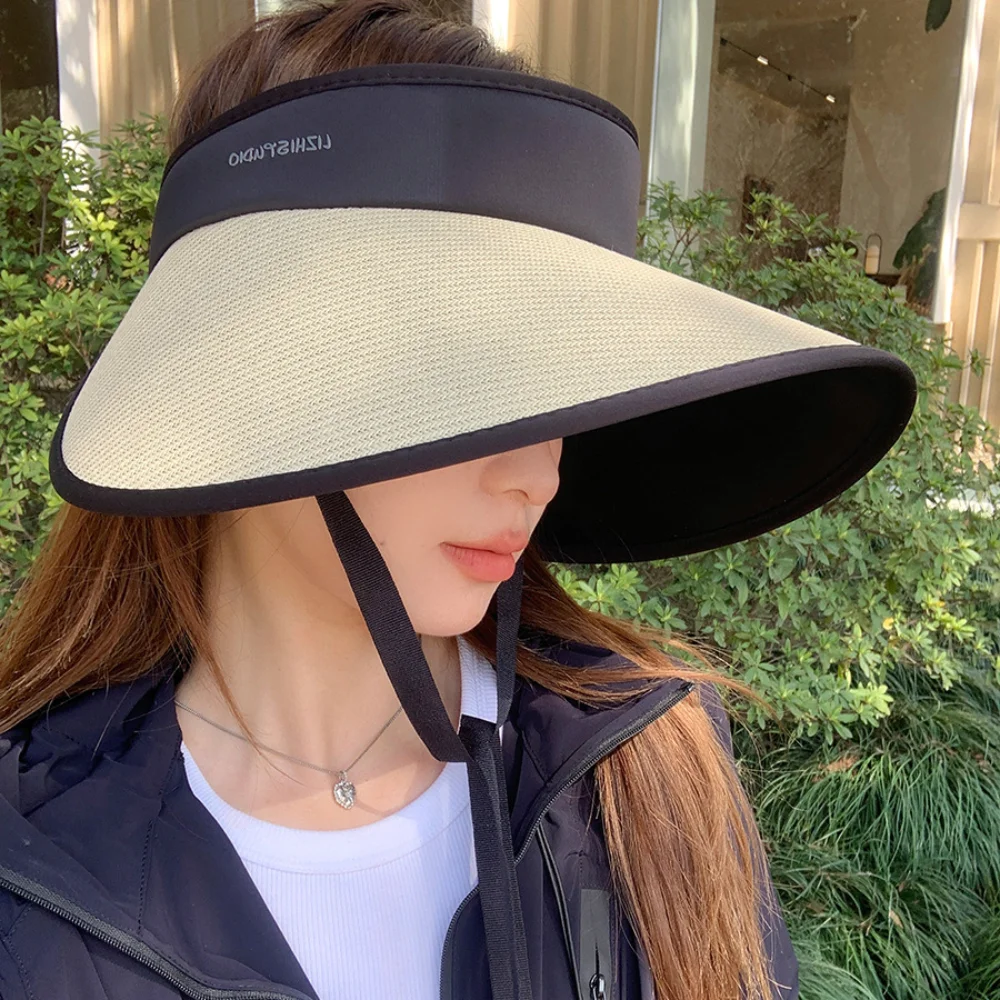 

With A Shawl Empty Top Hat New Summer Breathable Sun Hat Cycling Uv Resistant Travelv Sunshade Cap Women