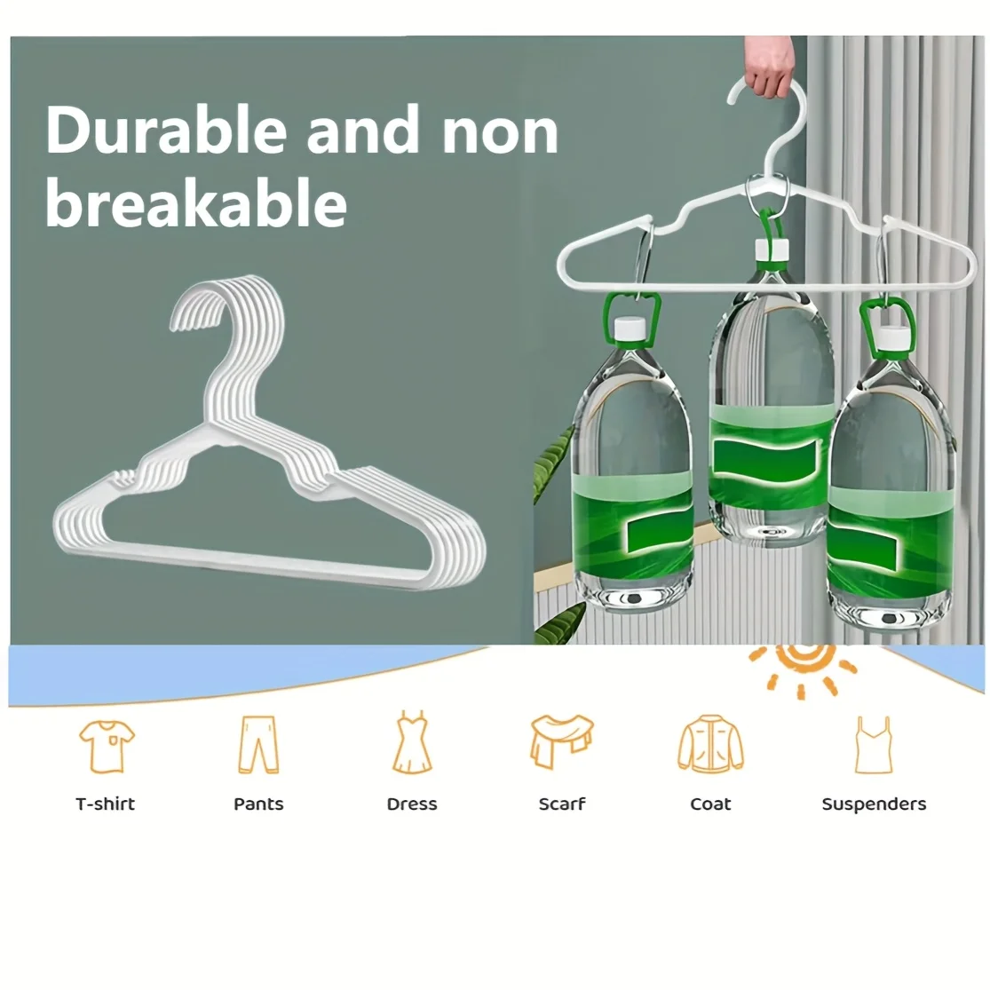 Durable Wardrobe Hangers with Ergonomic Curved Design | Multi-Color Options (Grey/Pink/Green/White/Blue/Black)